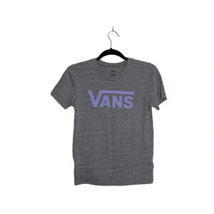 Vans Heather Gray & Purple Short Sleeve Icon Graphic Tee Xsmall Women’s